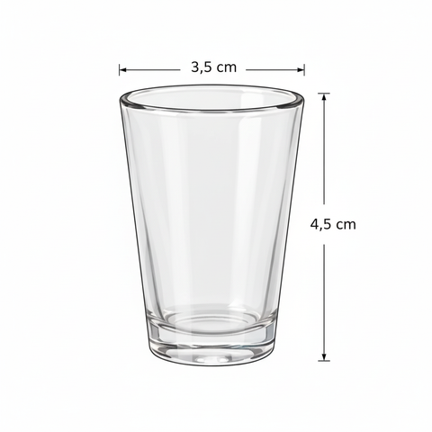 Dimensiones Vaso Tequilero 3.5x4.5cm