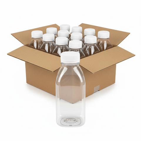 Pack 24 Botellas Plástico 100ml con Tapa Blanca