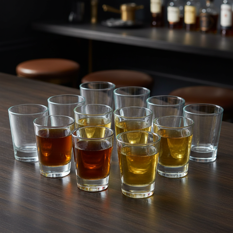 Set de 12 Vasos Tequileros Chupito Whisky Vidrio