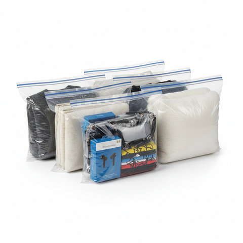 Bolsas herméticas 20x28cm organizando ropa, textiles y productos voluminosos