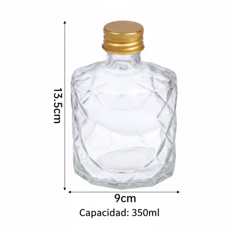 Medidas técnicas botella diamante 350ml - 13.5cm x 9cm