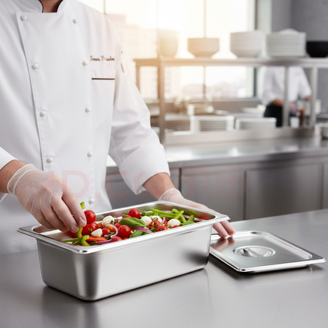 Chef usando depósito gastronómico MTL en cocina profesional