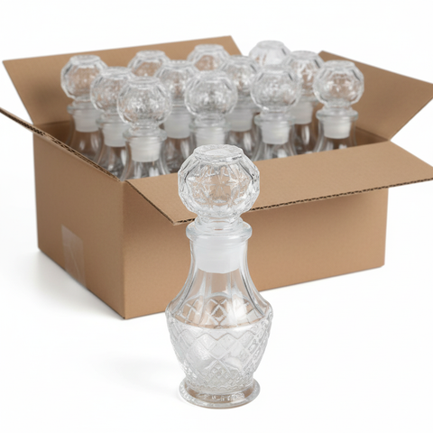 Mini licorera de cristal facetado - presentación en pack con caja