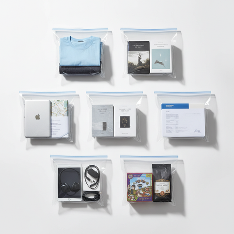 Bolsas herméticas 16x24cm organizando ropa, libros y productos grandes