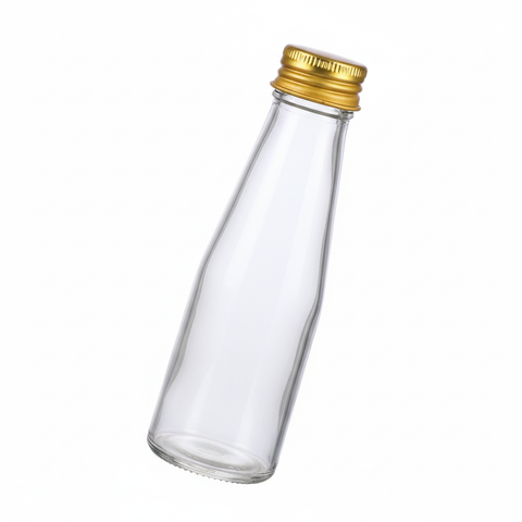 Botella de vidrio 100ml vista en ángulo