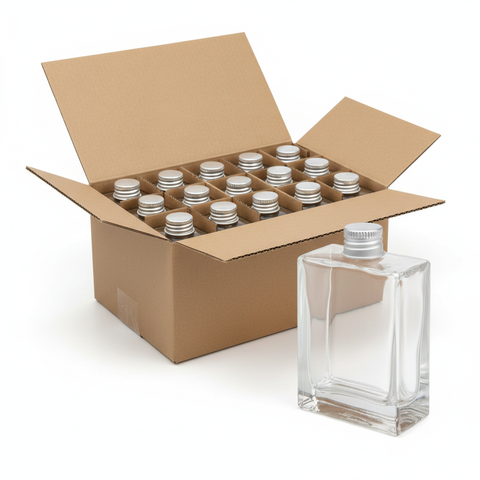 Pack de 20 botellas petaca 30ml rectangular con caja