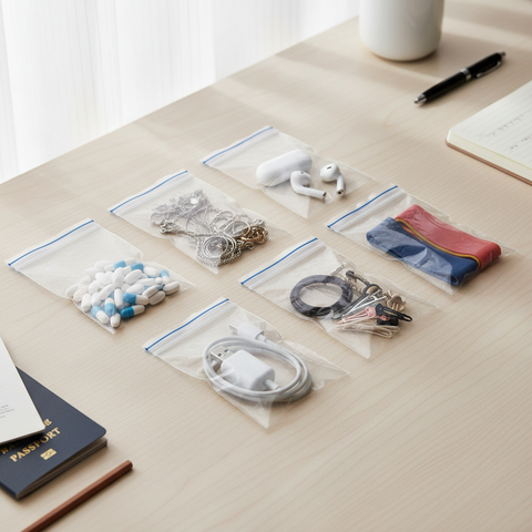 Bolsas herméticas 6x8cm para viajes con medicamentos y accesorios organizados