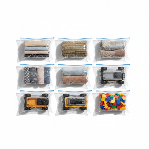 Bolsas herméticas 25x35cm organizando ropa grande, textiles y productos voluminosos