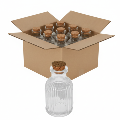Pack de 24 Frascos de Vidrio con Tapa de Corcho 35ml