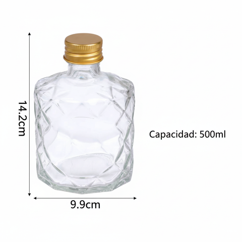Medidas técnicas botella diamante 500ml - 14.2cm x 9.9cm
