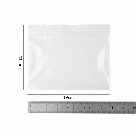 Bolsas herméticas 13x19cm mostrando medidas y dimensiones con referencia