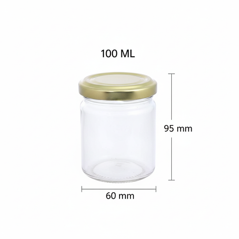 Medidas del frasco de vidrio conservero 100ml