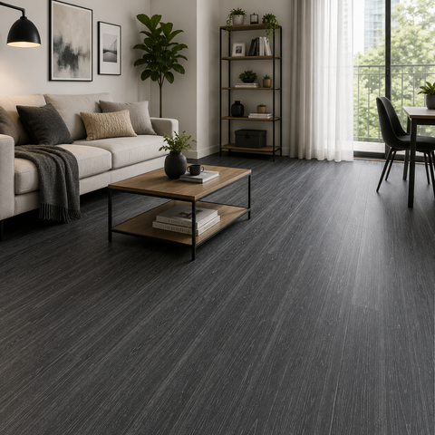 Piso Vinílico Autoadhesivo Gris Grafito 5 m² | Caja 36 Láminas