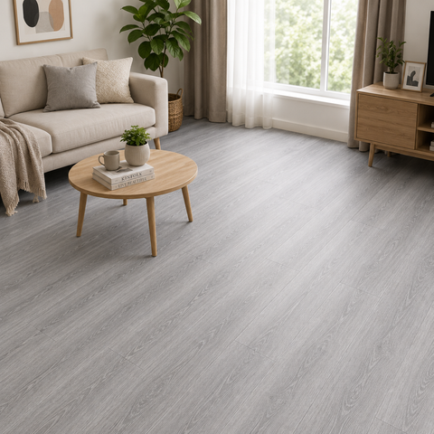 Piso Vinílico Autoadhesivo Gris Ceniza Claro | Caja 36 Láminas · 5 m²