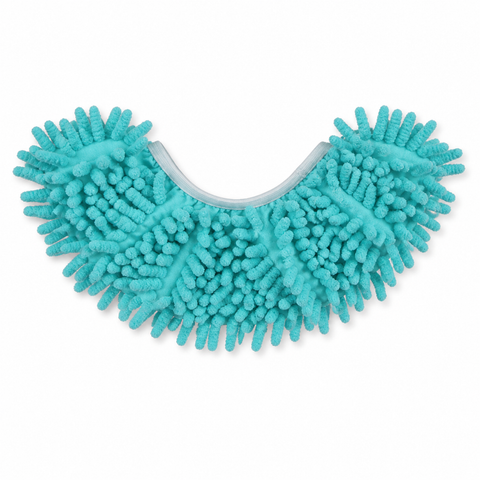 Funda de chenille turquesa para escoba de 26 cm