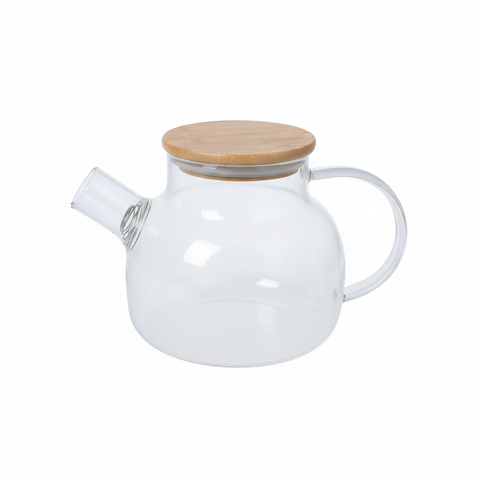 Tetera de Vidrio con Tapa de Bambú 800ml